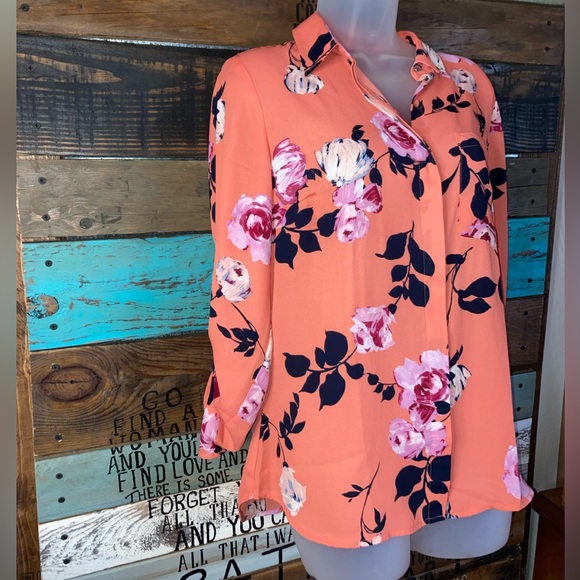 Apt.9 button down floral Top M - Picture 2 of 11